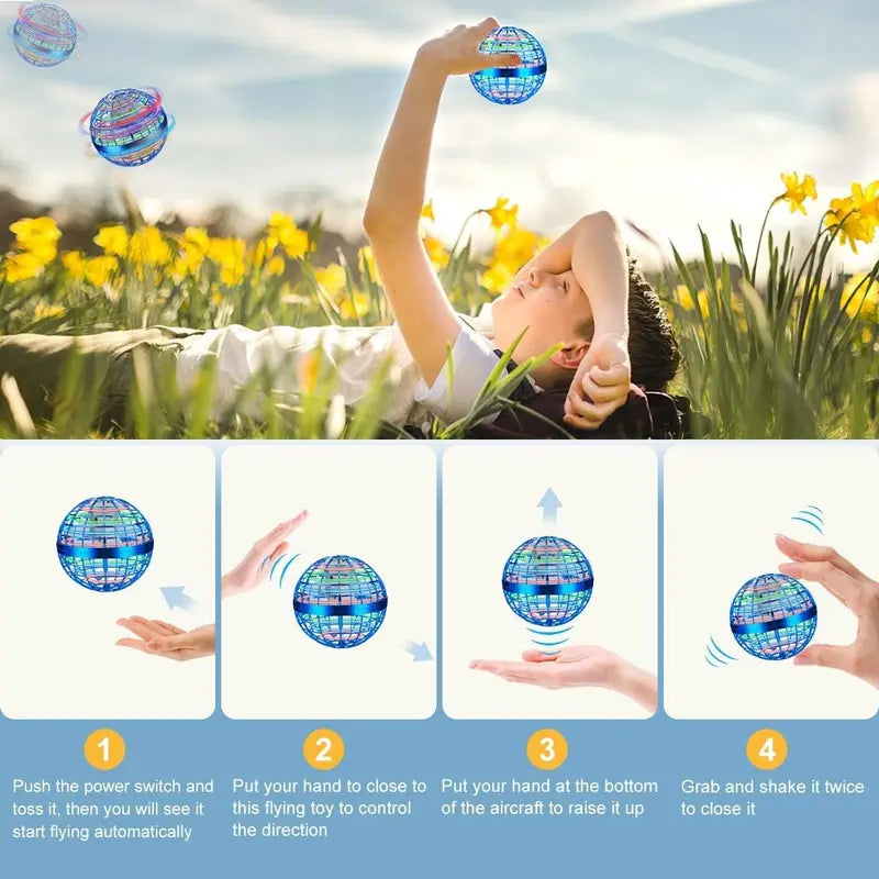 Galaxy Anti-Gravity Boomerang Ball – Hover Orb & LED Fly Spinners for All Ages – Cool Indoor/Outdoor Toys for 6-12 Year Olds & Teens