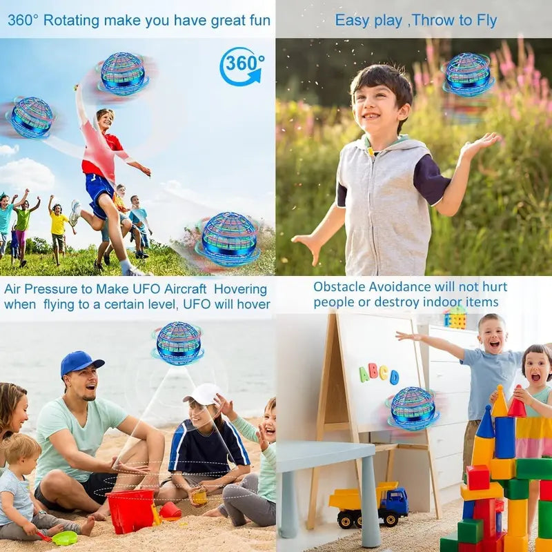 Galaxy Anti-Gravity Boomerang Ball – Hover Orb & LED Fly Spinners for All Ages – Cool Indoor/Outdoor Toys for 6-12 Year Olds & Teens
