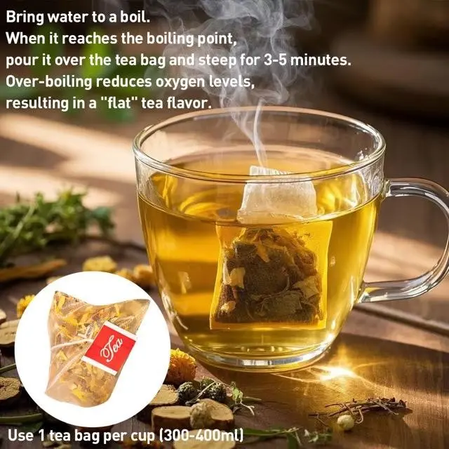 Chicory and 3 Gardenia Honeysuckle Liquorice Herbal Tea Ready to Eat Convenient | Orange Peel & Chrysanthemum – Cool Relief from Heat | 30 packs in 1 bag