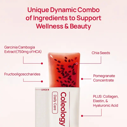 Coleology Cutting Jelly 10days - Garcinia Cambogia (HCA), Chia Seeds Collagen, Hyaluronic Acid, Pomegranate Flavored 8.81 oz /10 Sticks