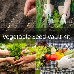 Vegetable Seed Vault Kit - 35 Variety Pack for Home Growing & Planting Survival Seeds Heirloom Vegetable Mix Great Gardening Gift for Any Home Garden
