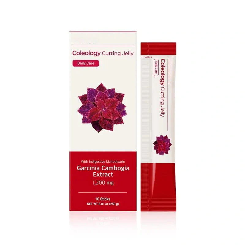 Coleology Cutting Jelly 10days - Garcinia Cambogia (HCA), Chia Seeds Collagen, Hyaluronic Acid, Pomegranate Flavored 8.81 oz /10 Sticks