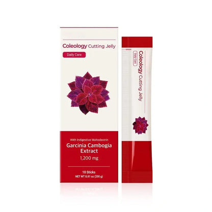 Coleology Cutting Jelly 10days - Garcinia Cambogia (HCA), Chia Seeds Collagen, Hyaluronic Acid, Pomegranate Flavored 8.81 oz /10 Sticks